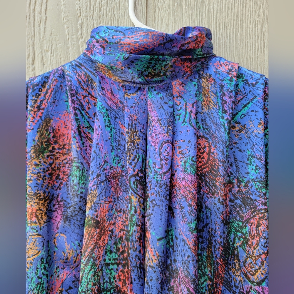Gorgeous Vintage 80s Tess - Paris Pleated Front Blouse Size 14